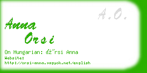 anna orsi business card